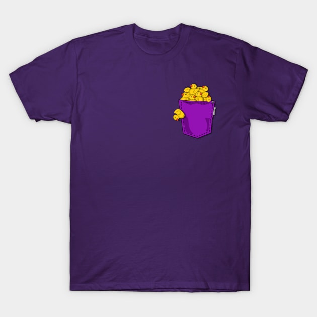 Ducky Invasion Pocket T-Shirt by Fun Funky Designs